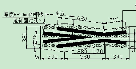 15—22kg鋼軌道岔加工示意圖