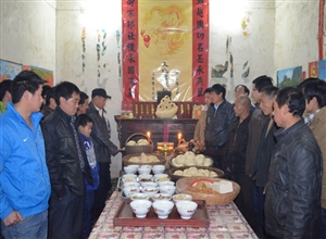 陝西商南縣富水鎮汪氏家族過年祭祖儀式