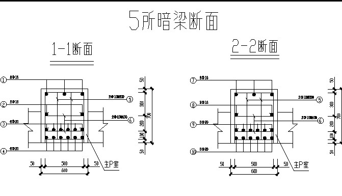 潘一東區-848井下主變電所暗梁圖紙